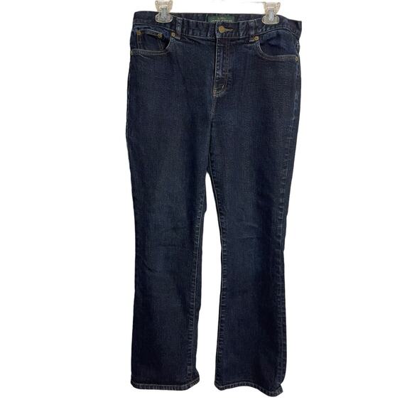 Ralph‎ Lauren Women's Classic Bootcut Dark Wash Blue Jeans Size 10 EUC - Picture 1 of 9